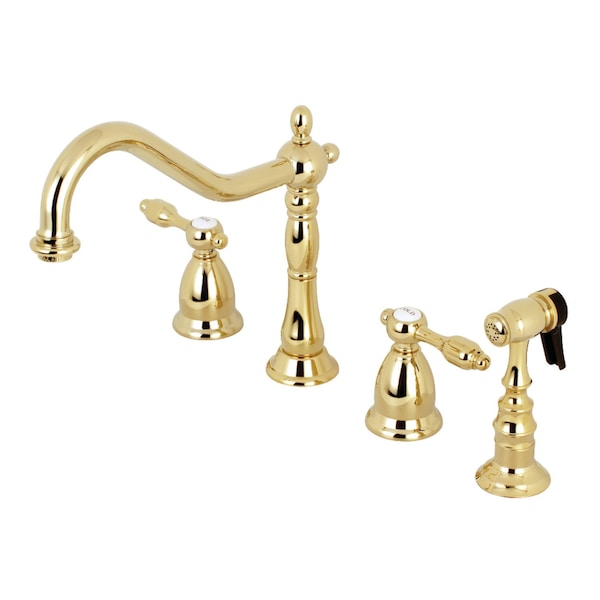 KS1792TALBS Widespread Kitchen Faucet, Polished Brass